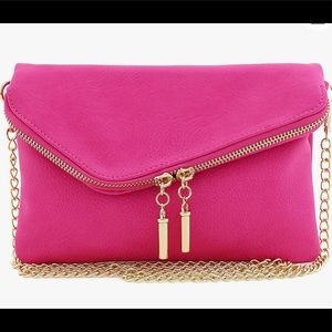 Envelope Wristlet Clutch Crossbody w/ Chain Strap